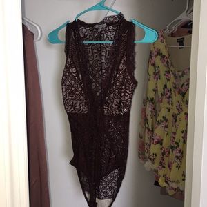 Sexy lace body suit !
